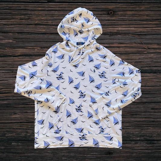 ◼️Polo Sport Ralph Lauren Boat All Over Print Hoodie Spellout