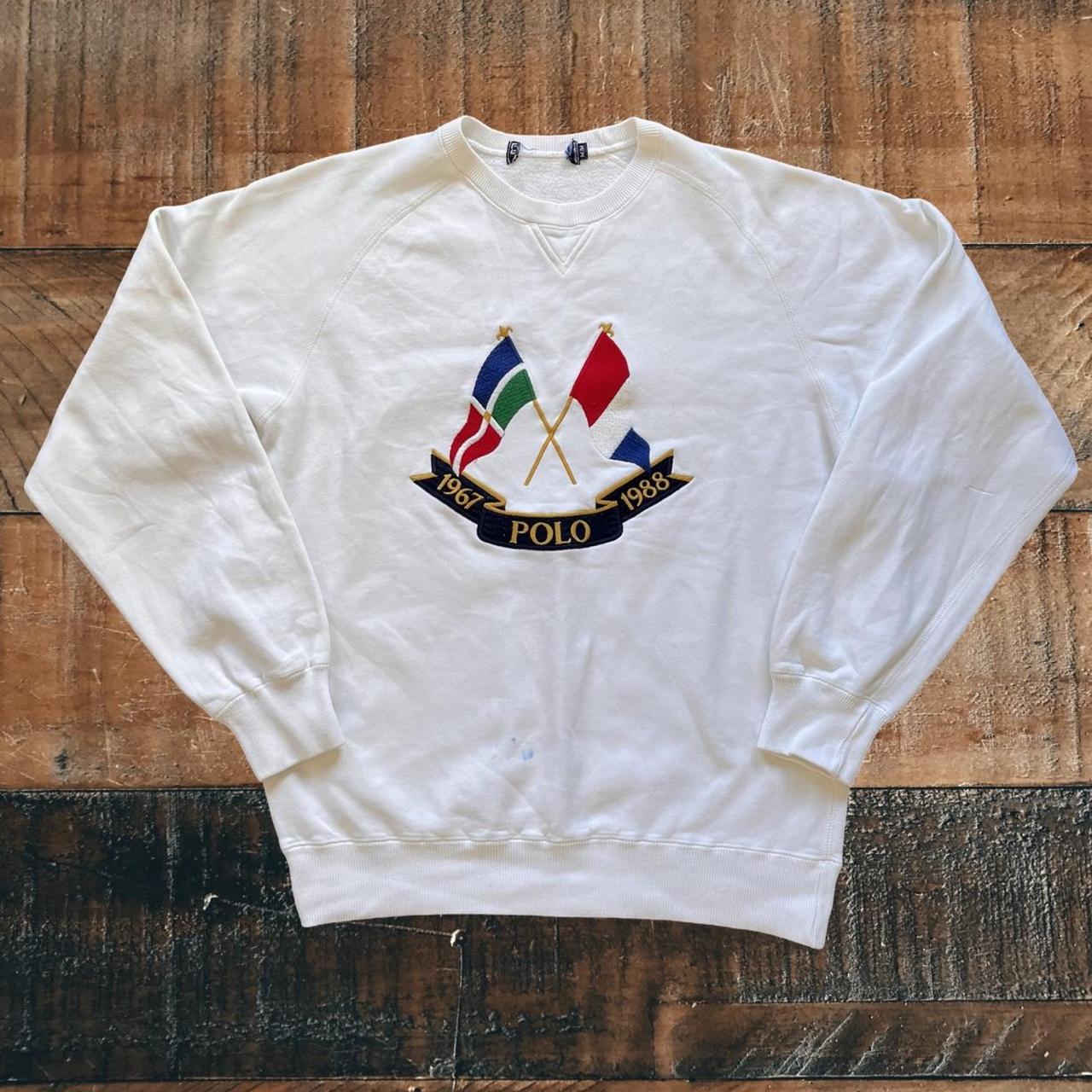 ◼️ Vintage OG Polo Ralph Lauren Cross Flags Anniversary Sweater