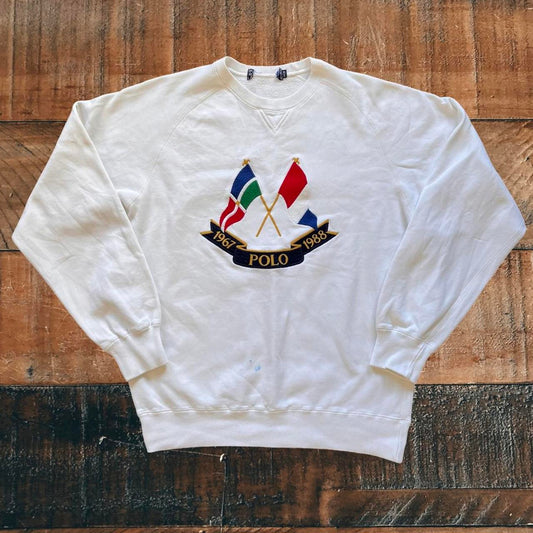 ◼️ Vintage OG Polo Ralph Lauren Cross Flags Anniversary Sweater