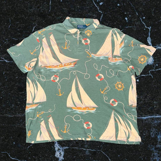 ◼️ Vintage Polo Ralph Lauren Floral Tropical Polo Shirt