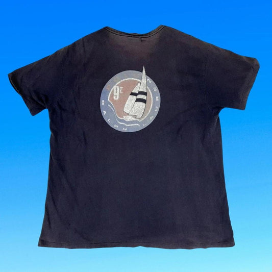 ◼️ OG Vintage Polo Ralph Lauren Polo T Shirt Sailing 12M Yacht Fading throughout