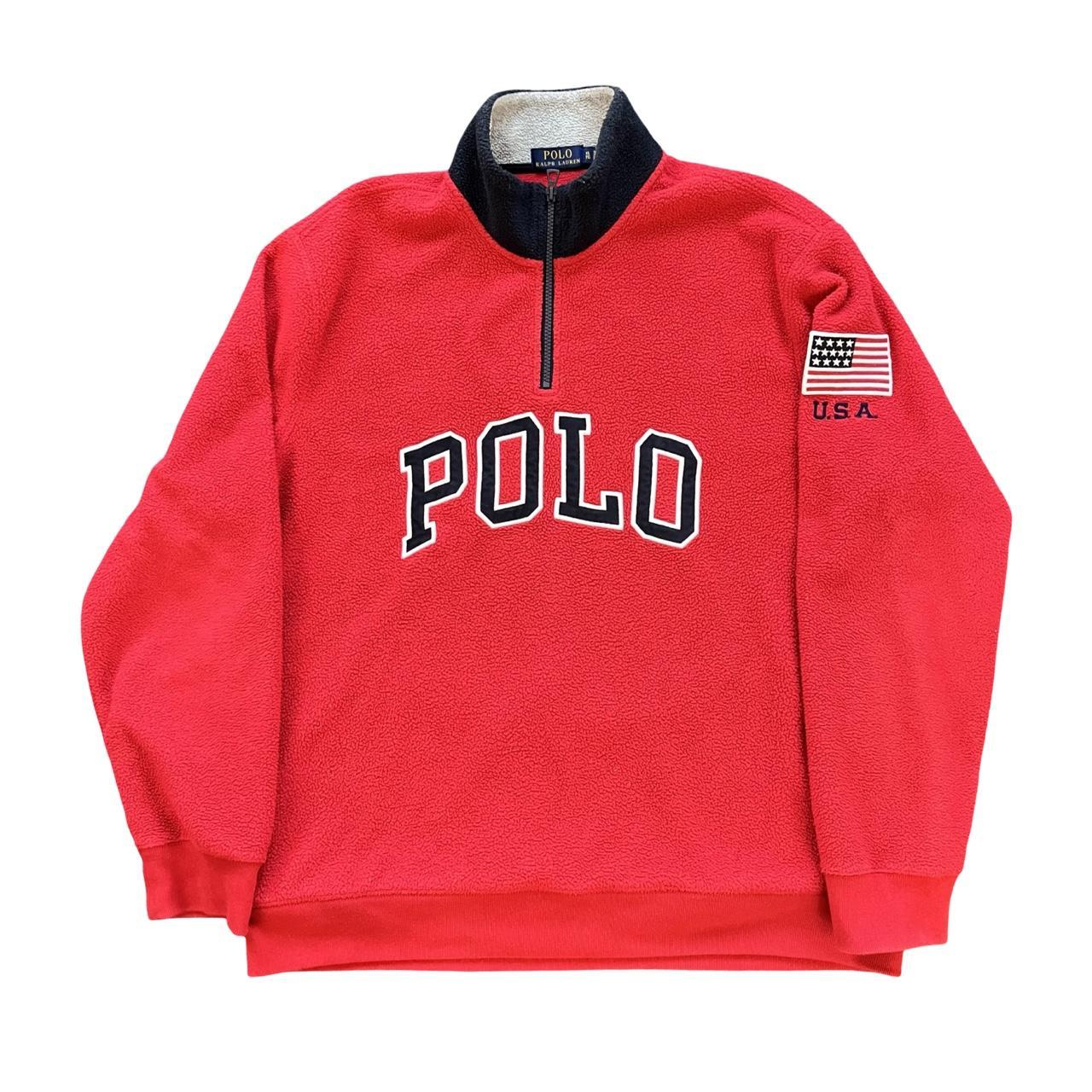 ◼️ Polo Ralph Lauren Spellout Polo Quarter Zip Fleece