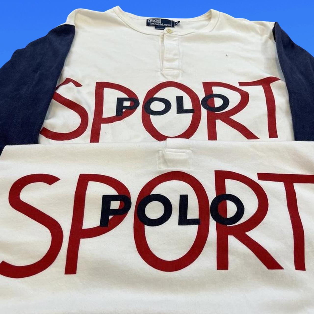 ◼️ Vintage OG Rare Polo Sport Ralph Lauren Spellout Spring 91 Henley Shirt