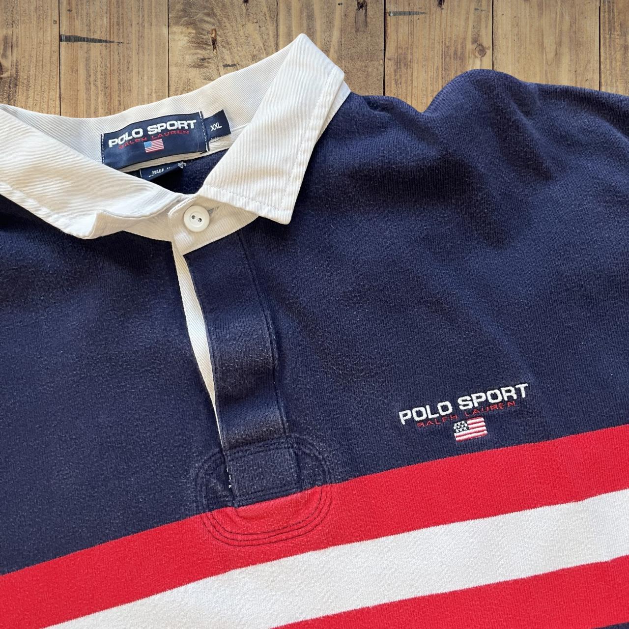 ◼️ Polo Sport Ralph Lauren Striped Spellout Long Sleeve Polo Shirt