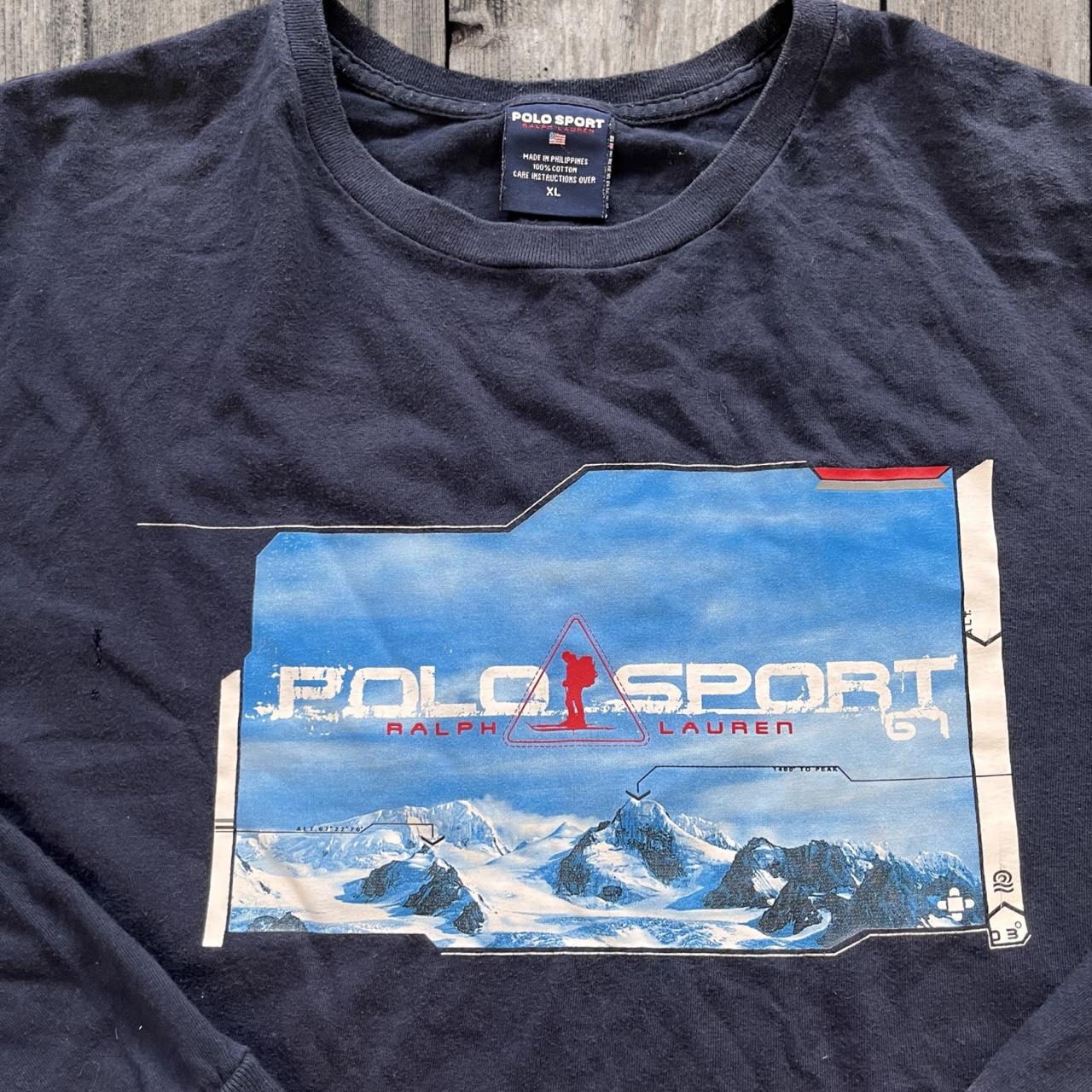 ◼️ Vintage Polo Sport Ralph Lauren Long Sleeved T Shirt Tee Dark Navy