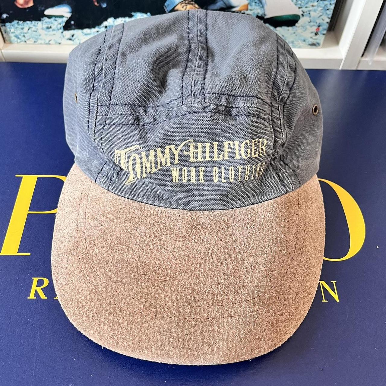 ◼️Vintage Tommy Hilfiger Leather Longbill Cap Strapback Cap