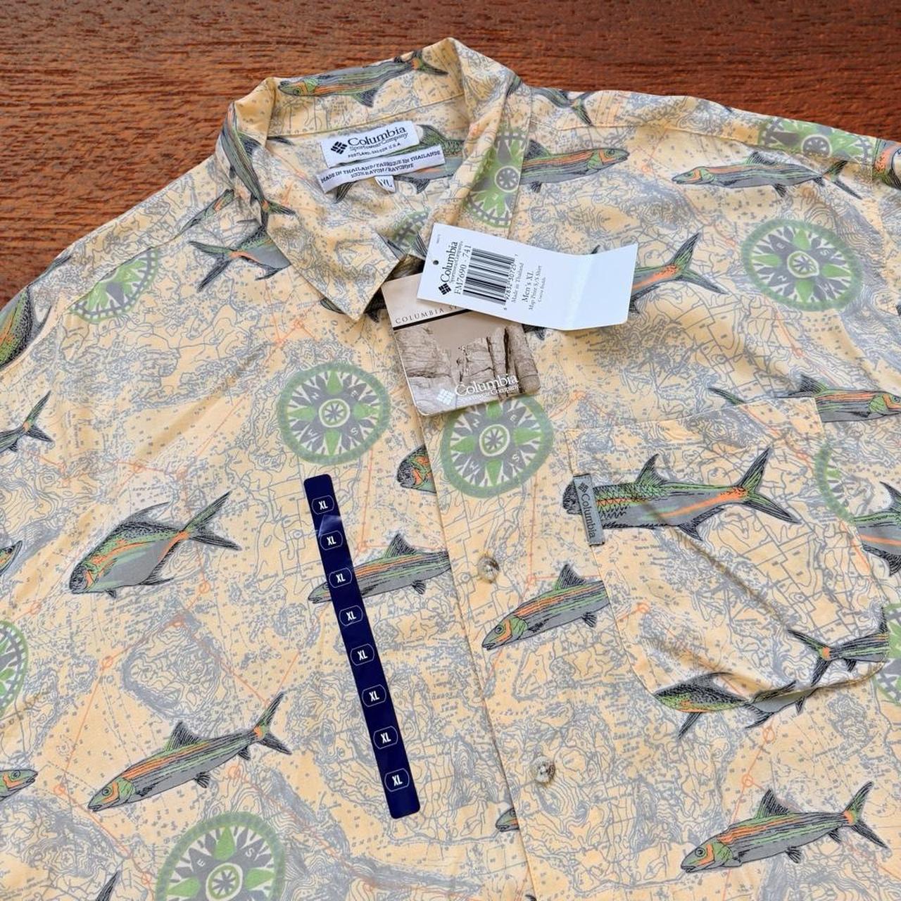 ◼️ Vintage Tommy Hilfiger All Over Print Fishing / Sailing Short Sleeve Shirt