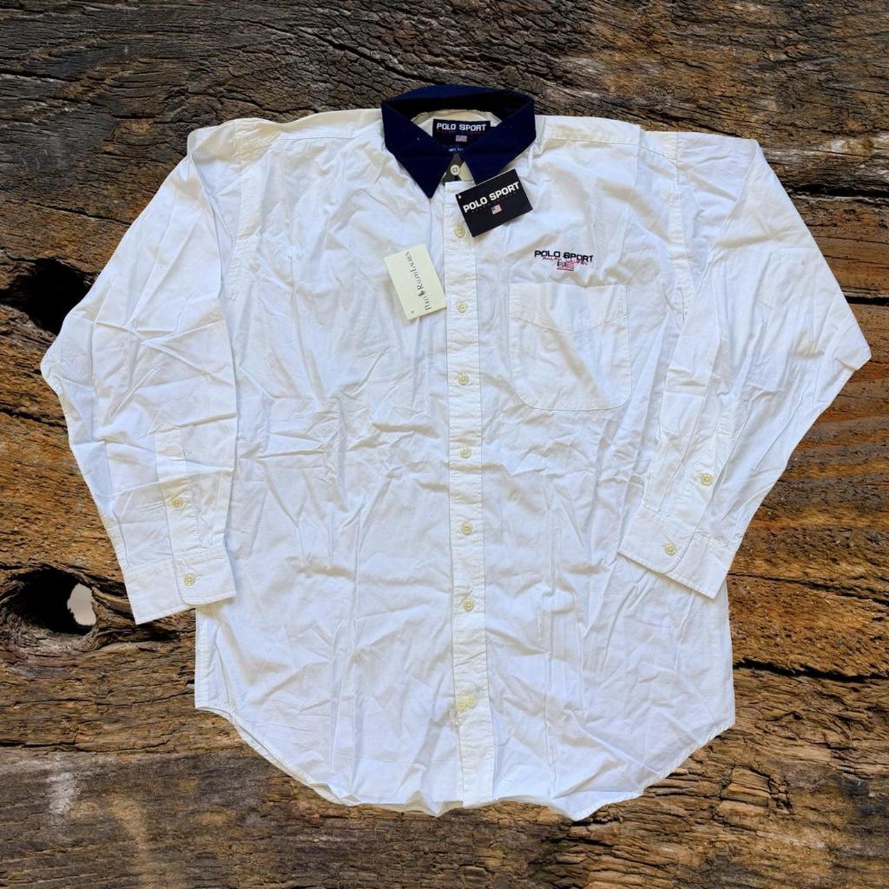 ◼️ NWT Vintage Polo Ralph Lauren USA Spellout Button Up Long Sleeve Shirt