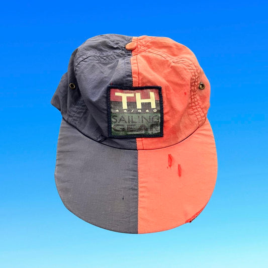 ◼️ Vintage Tommy Hilfiger Sailing Gear Distressed Two Tone Strap Back Cap
