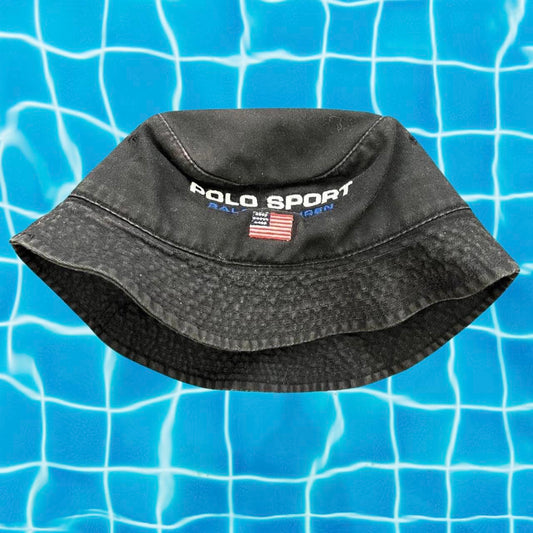 ◼️ Vintage Polo Sport Spellout Ralph Lauren Shallow Fit Bucket Hat