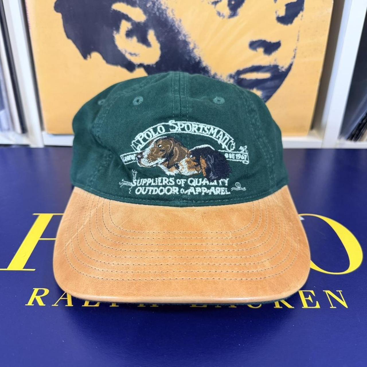 ◼️ Polo Sportsman Ralph Lauren Dogs Pointers Leather Peak Strapback Cap