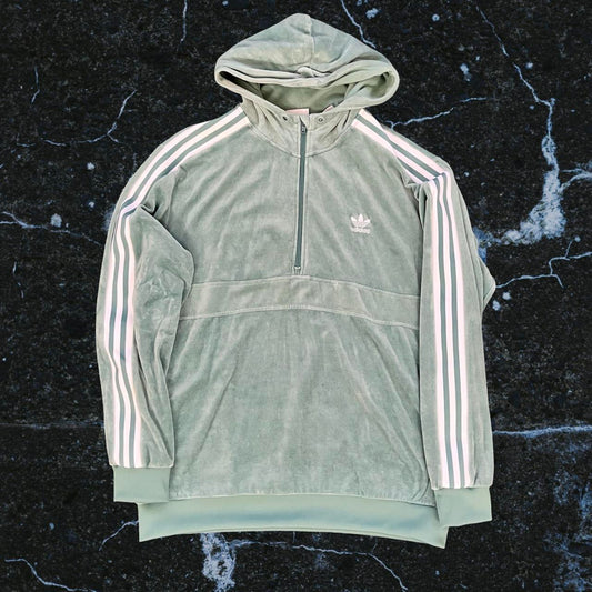 ◼️ Adidas Velour 3 Stripe Hoodie