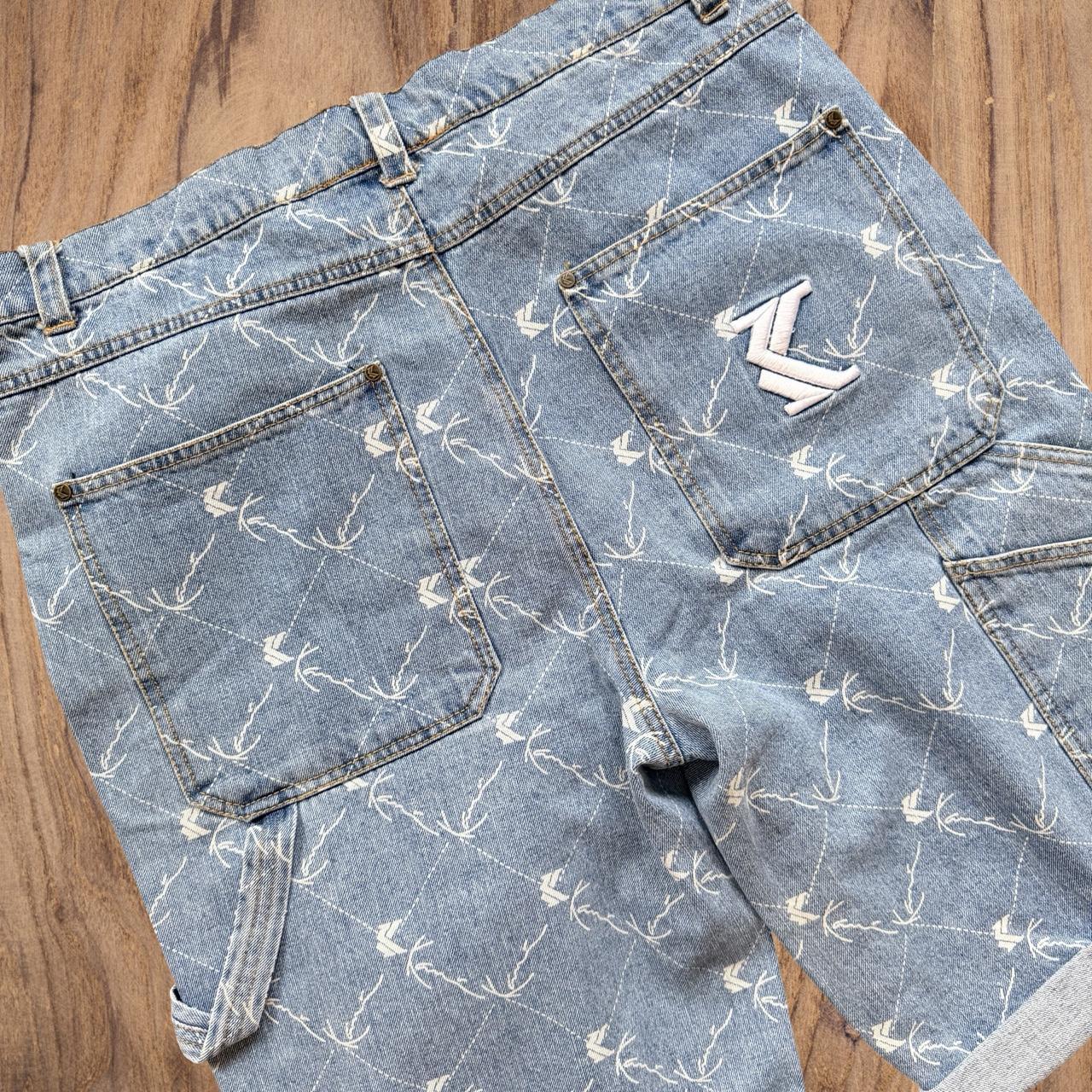 ◼️ Vintage Pelle Pelle Marc Buchanan Stonewashed Denim AOP Shorts