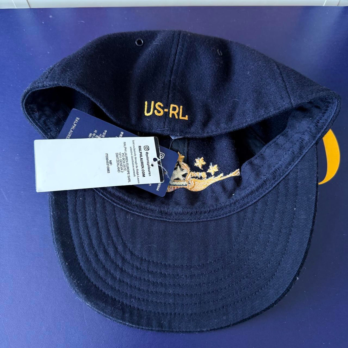 ◼️ NWT Polo Ralph Lauren USRL Spellout Military Naval Fitted Soft Bill Cap