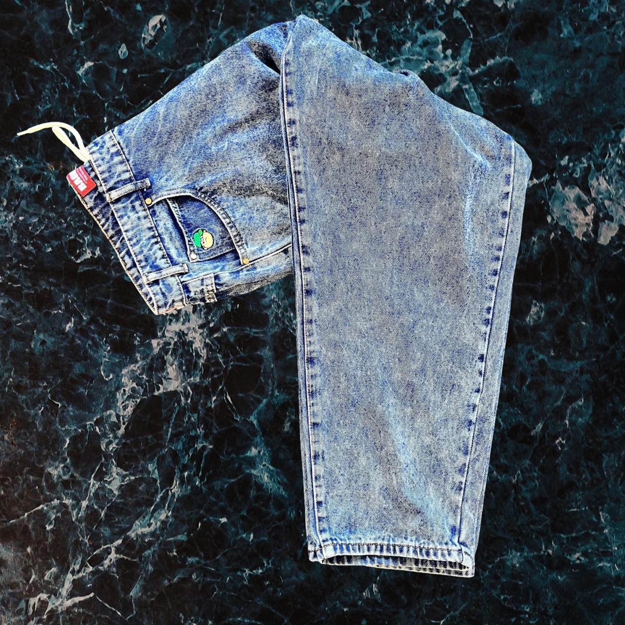 ◼️ Buttergoods Acid-wash Dark Stonewashed Baggy ‘Baggiest’ Jeans Lightweight Cotton Denim