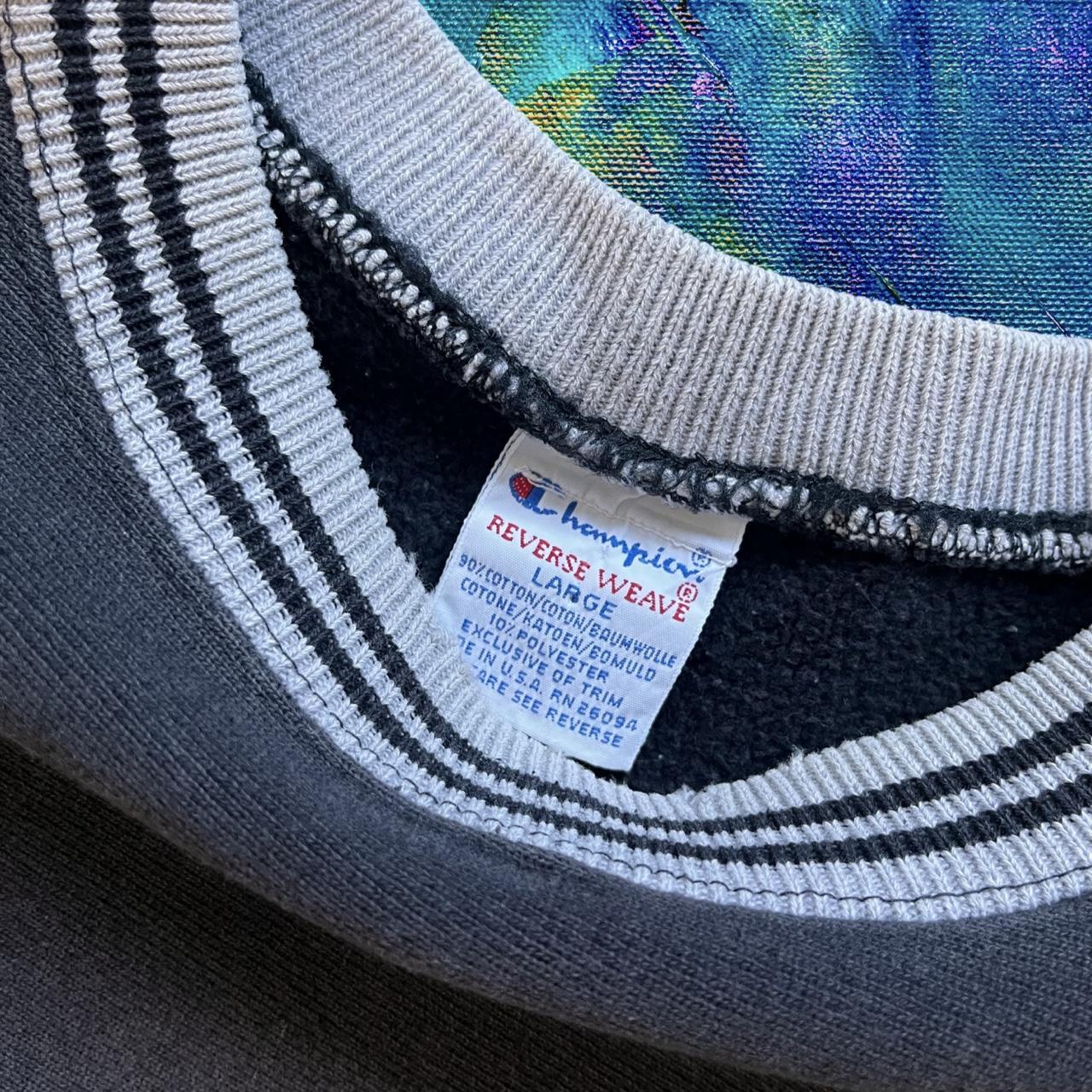 ◼️ Vintage 90s Champion Spellout Sweatshirt Striped Cuffs