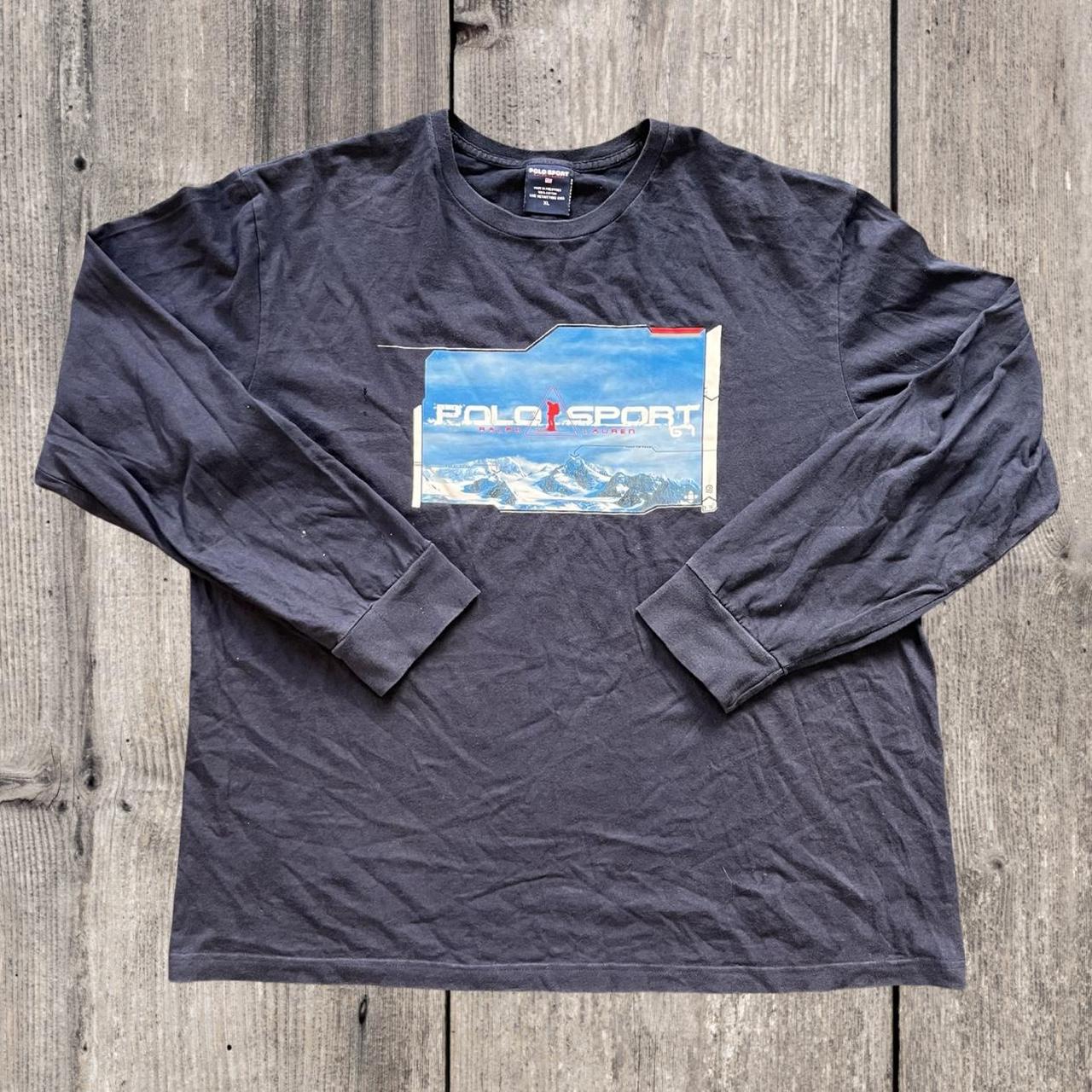 ◼️ Vintage Polo Sport Ralph Lauren Long Sleeved T Shirt Tee Dark Navy
