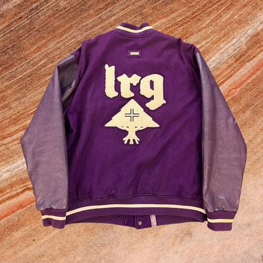 ◼️ Vintage Lifted Research Group LRG L-R-G Leather Suede College Jacket