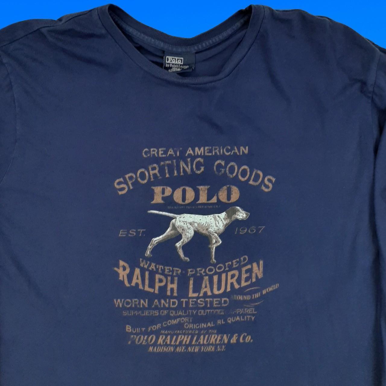 ◼️ Vintage Ralph Lauren Polo Dog Long Sleeved T Shirt Tee Dark Navy
