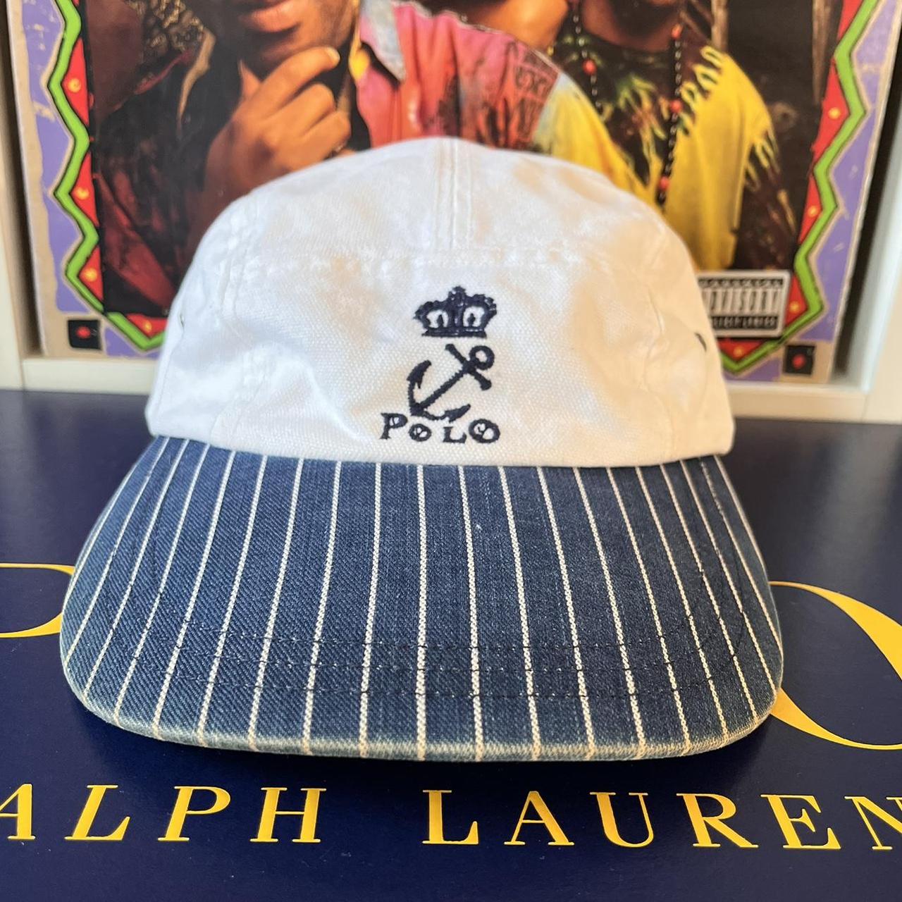 ◼️Vintage Polo Ralph Lauren Anchor Long Peak Strap Back Cap