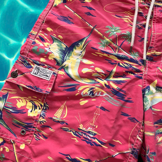 ◼️ Polo Ralph Lauren Marlin Fish All Over Print Swimming Shorts