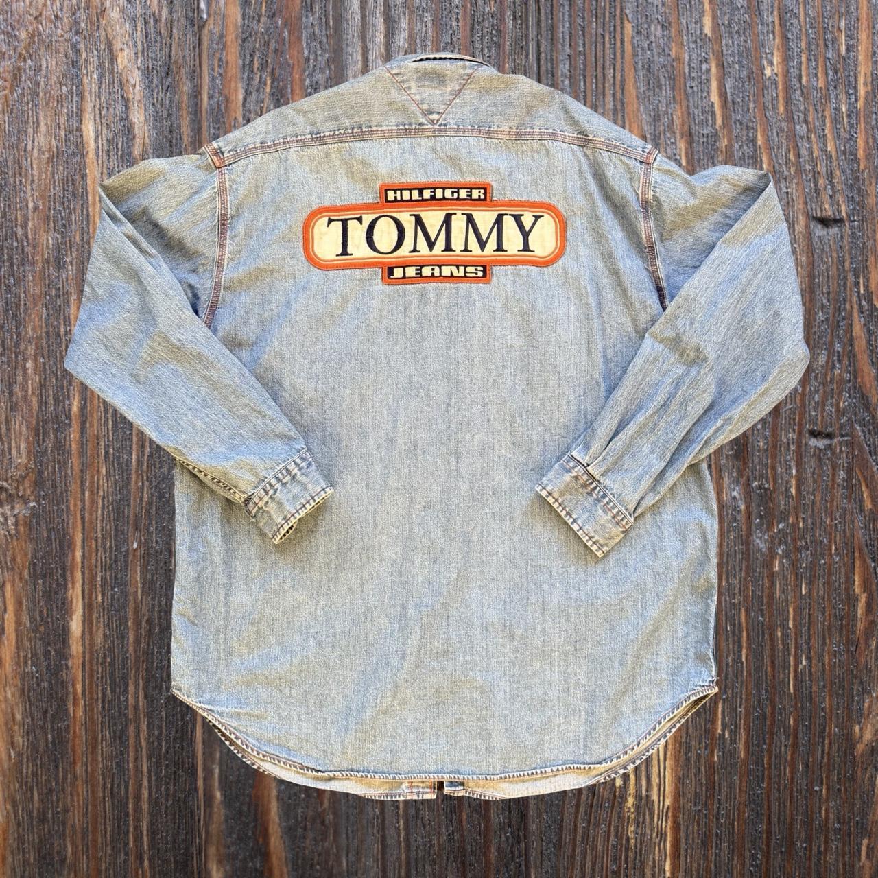 ◼️ Vintage Tommy Hilfiger Stonewashed Denim Long Sleeved Shirt