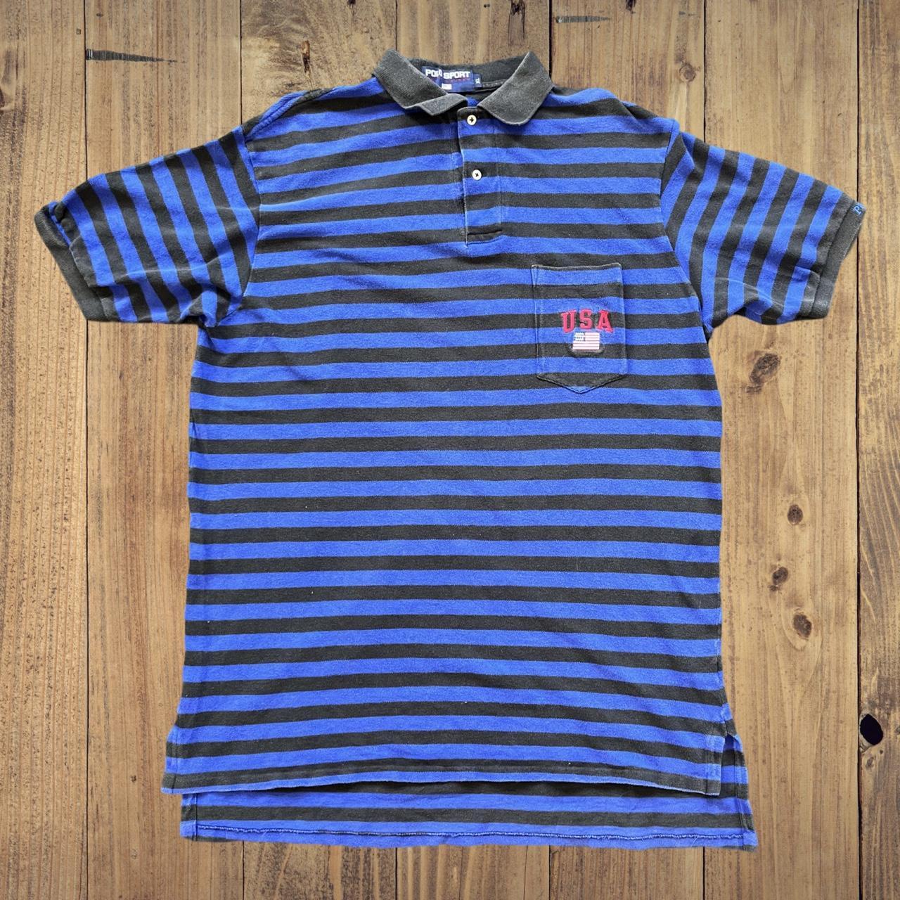◼️ Vintage Polo Sport Ralph Lauren USA Stripe Polo Shirt