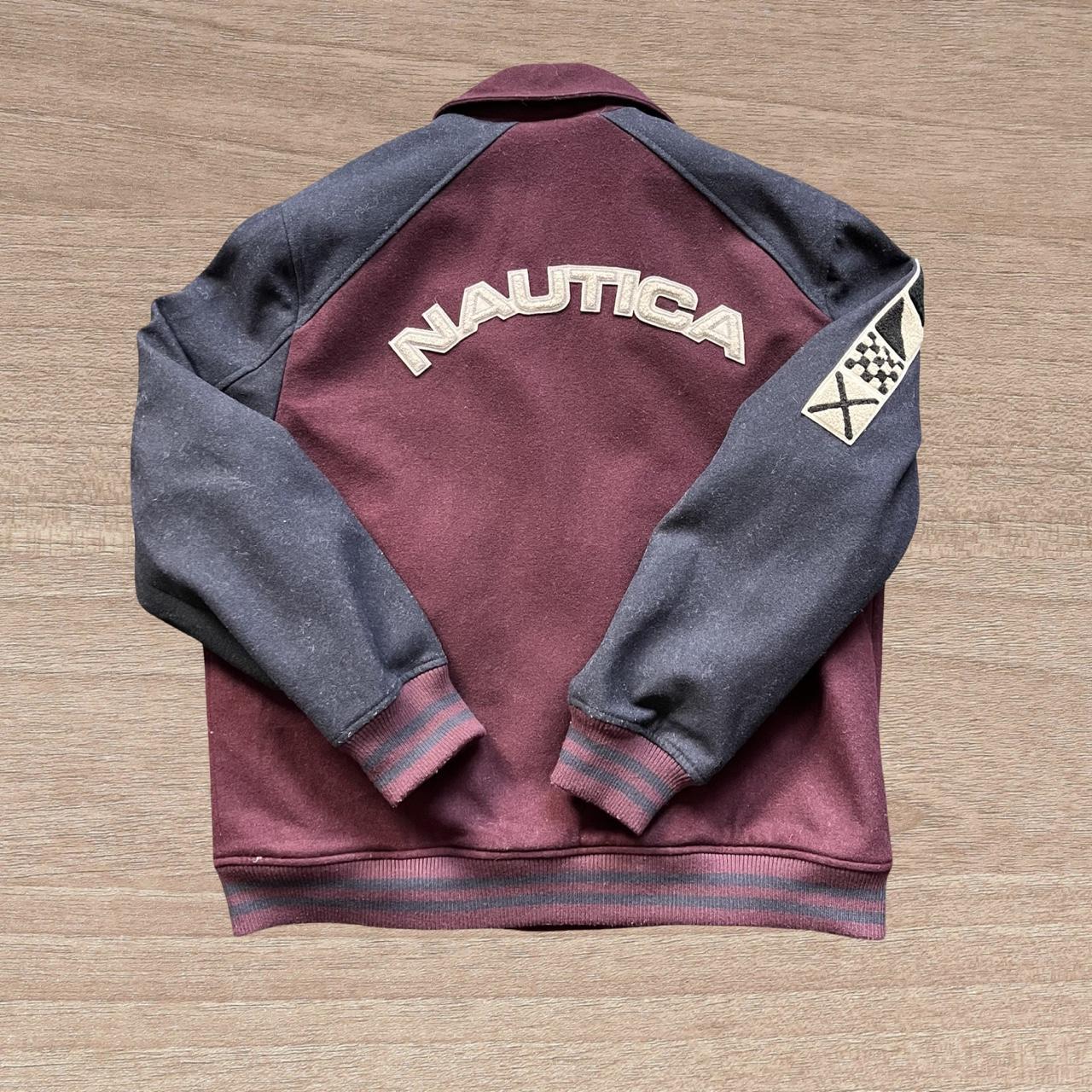 Nautica Varsity Fleece Lined Suede Jacket