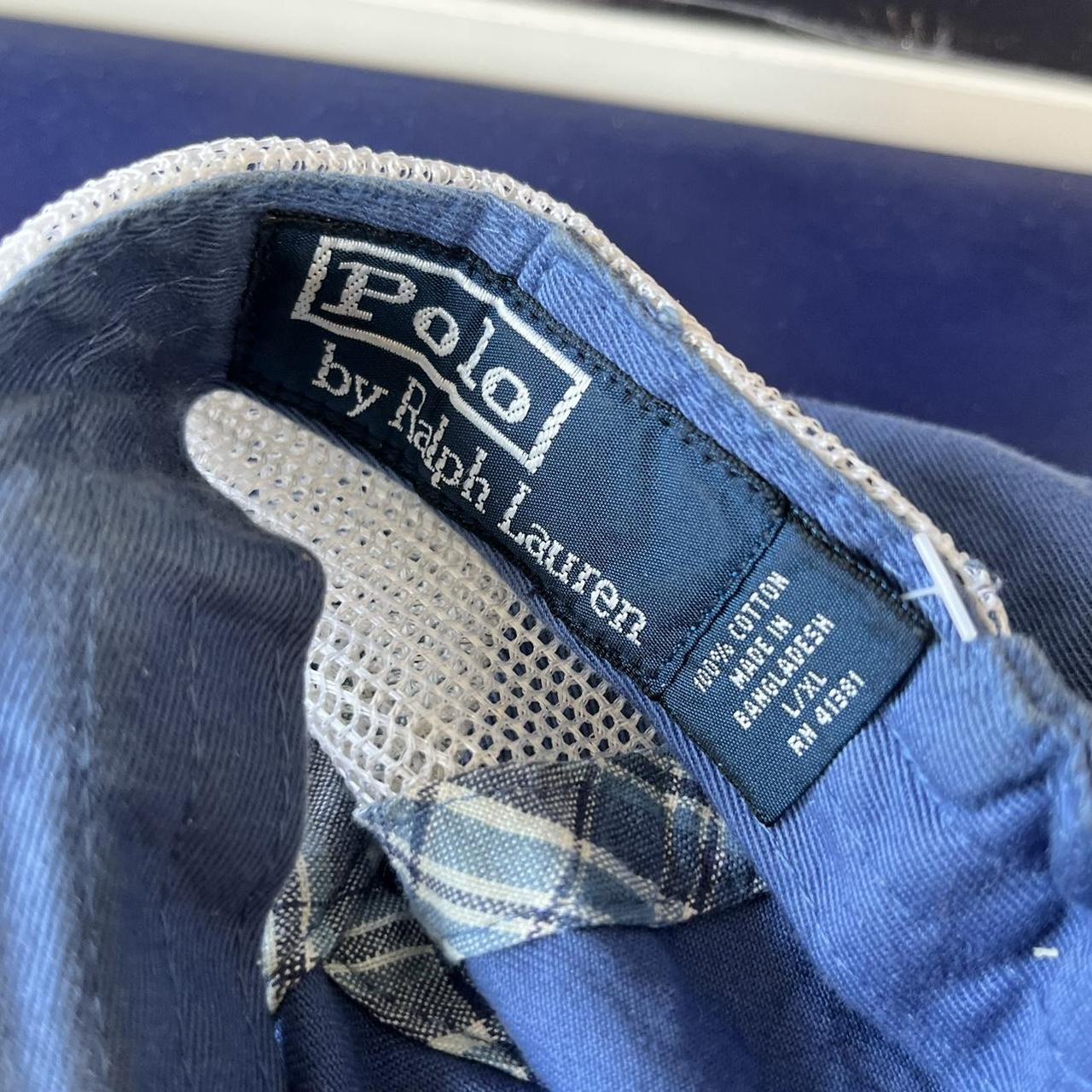 ◼️Vintage Polo Ralph Lauren Distressed Panel Mesh Long Bill Strap Back Cap