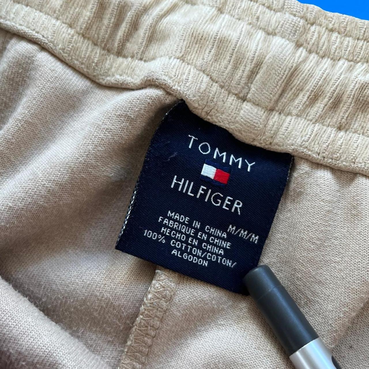 ◼️ Vintage Tommy Hilfiger Velour Shorts Cream With Red Stripe
