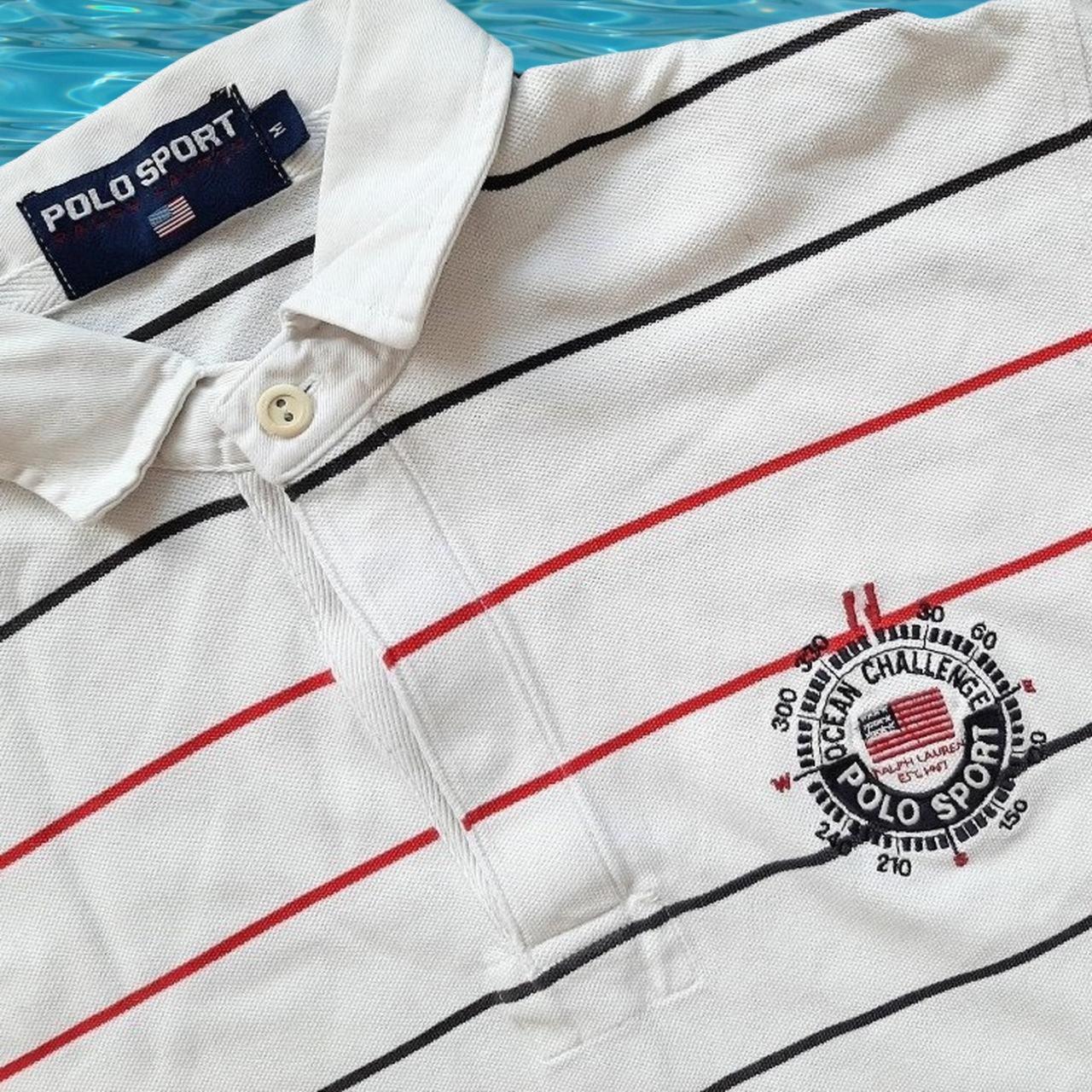 ◼️ Vintage Polo Sport Ralph Lauren Oceon Challenge Striped Polo Shirt