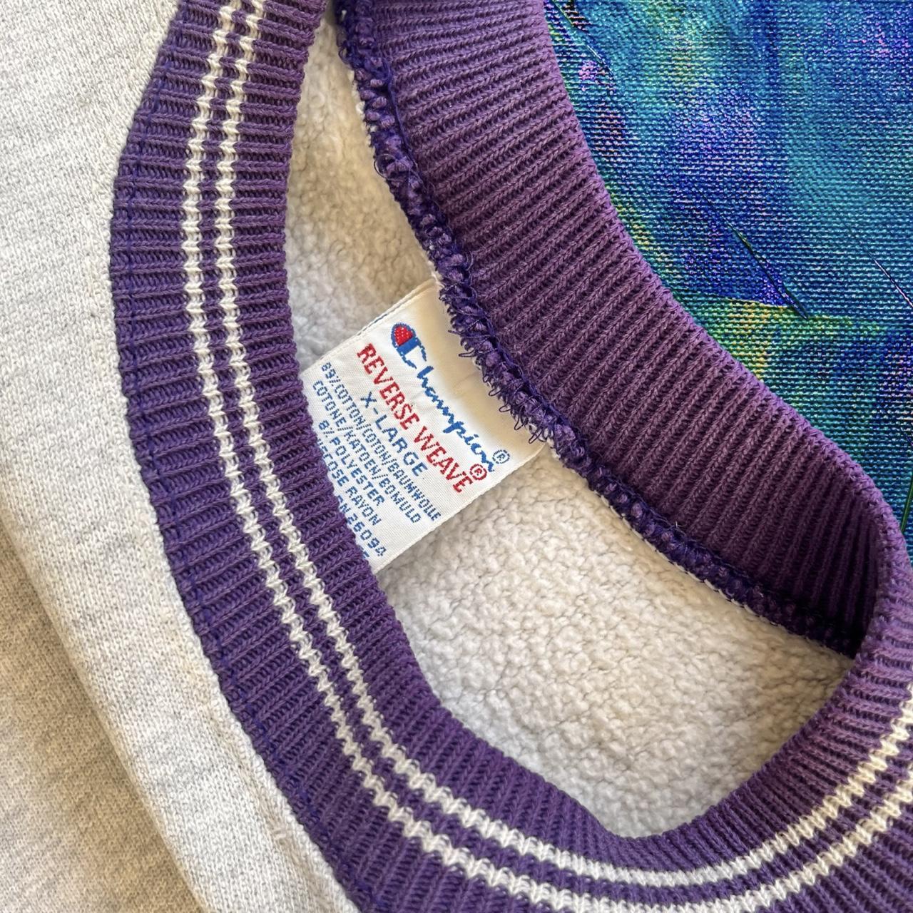 ◼️ Vintage 90s Champion Spellout Sweatshirt Striped Cuffs