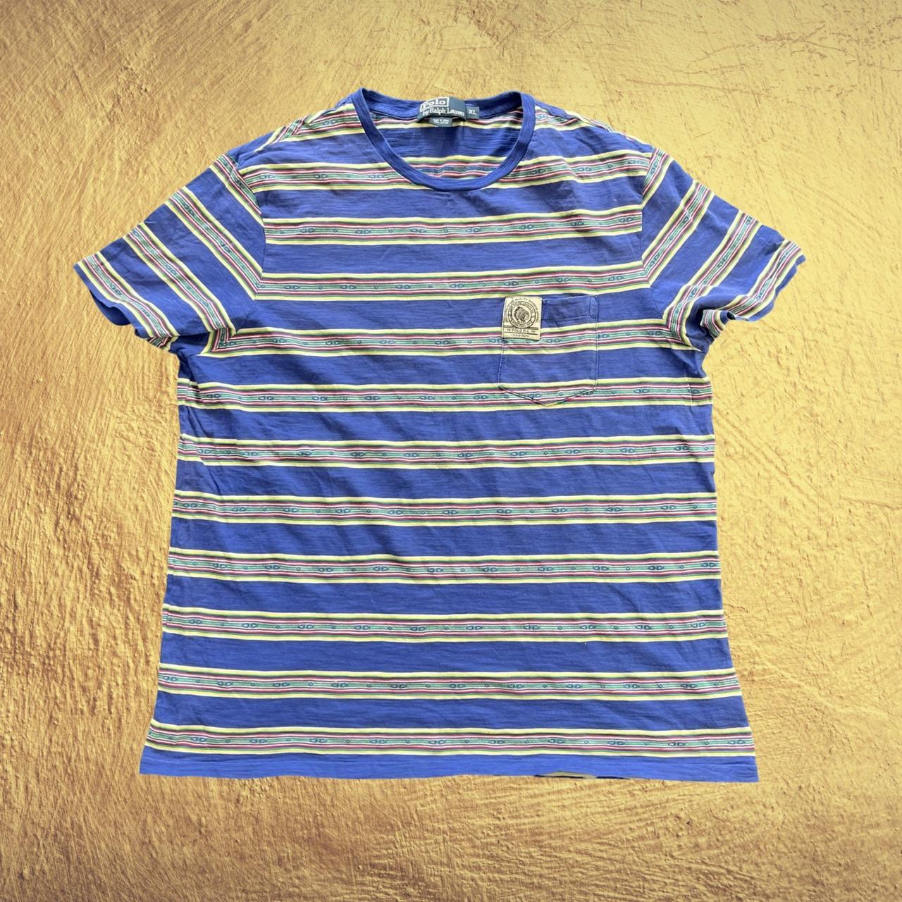 ◼️ Vintage Polo Ralph Stripe Aztec Chief T Shirt