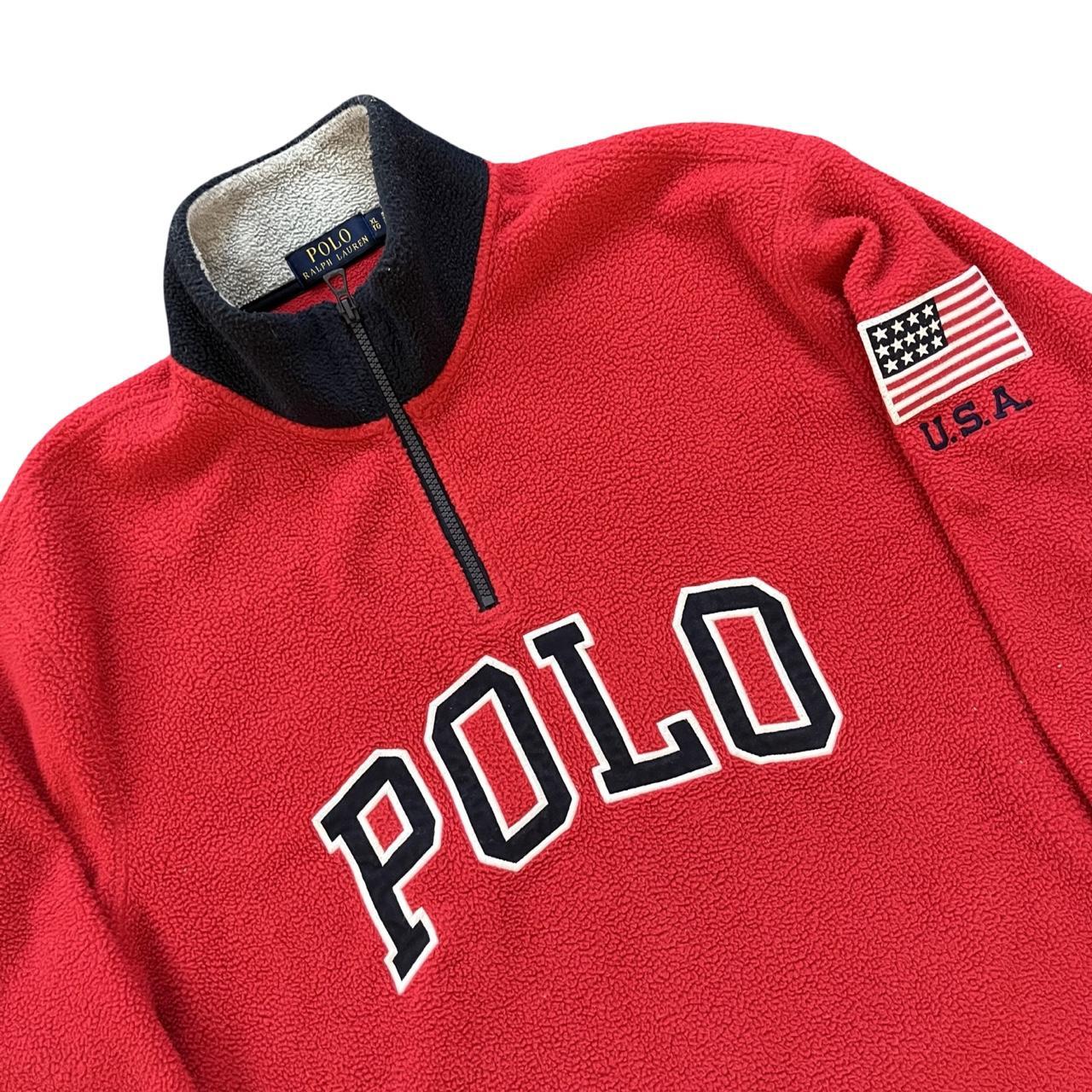 ◼️ Polo Ralph Lauren Spellout Polo Quarter Zip Fleece