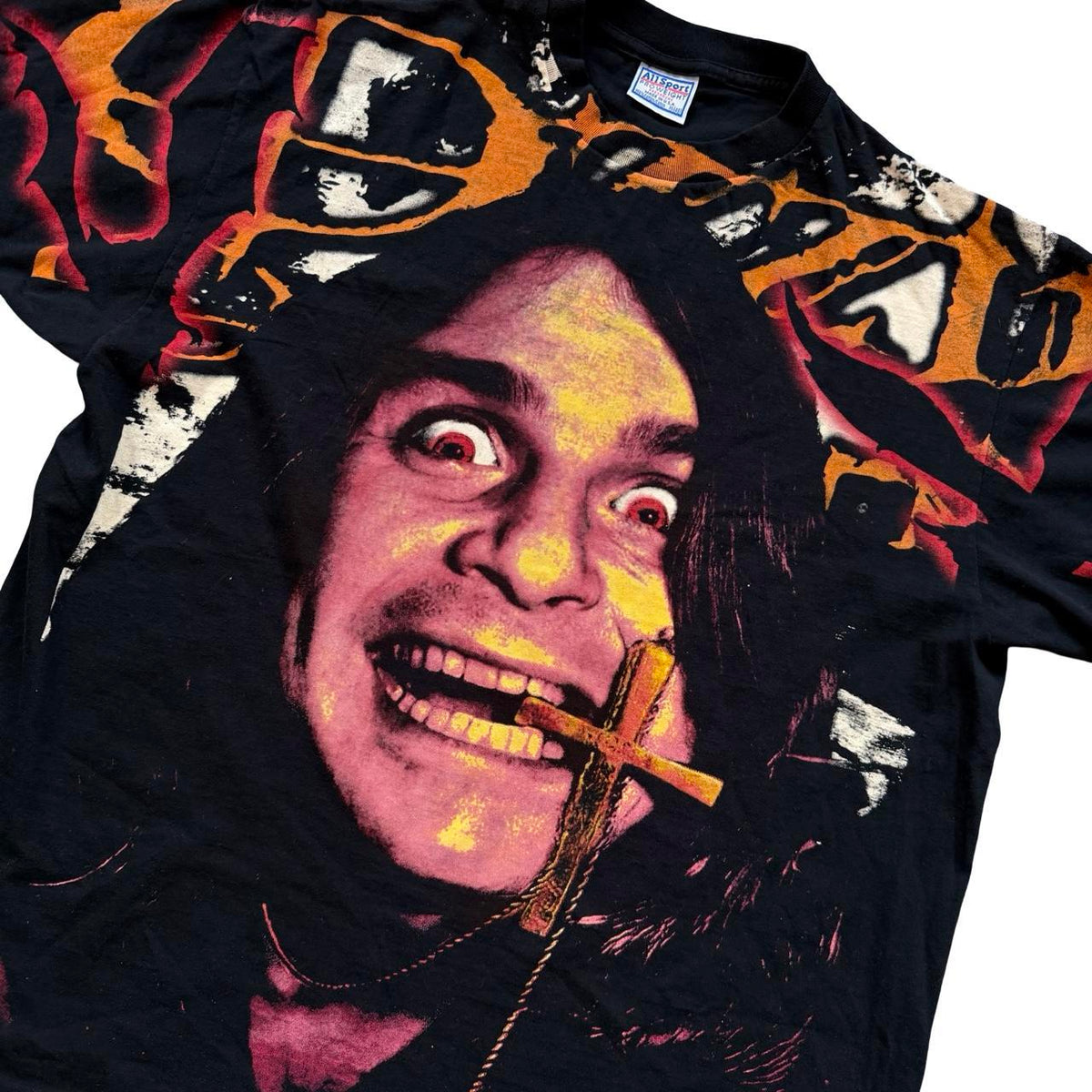 ◼️ Vintage Rare Ozzy Osbourne Mosquitohead Rock Band Music T Shirt Tee AOP Black Sabbath