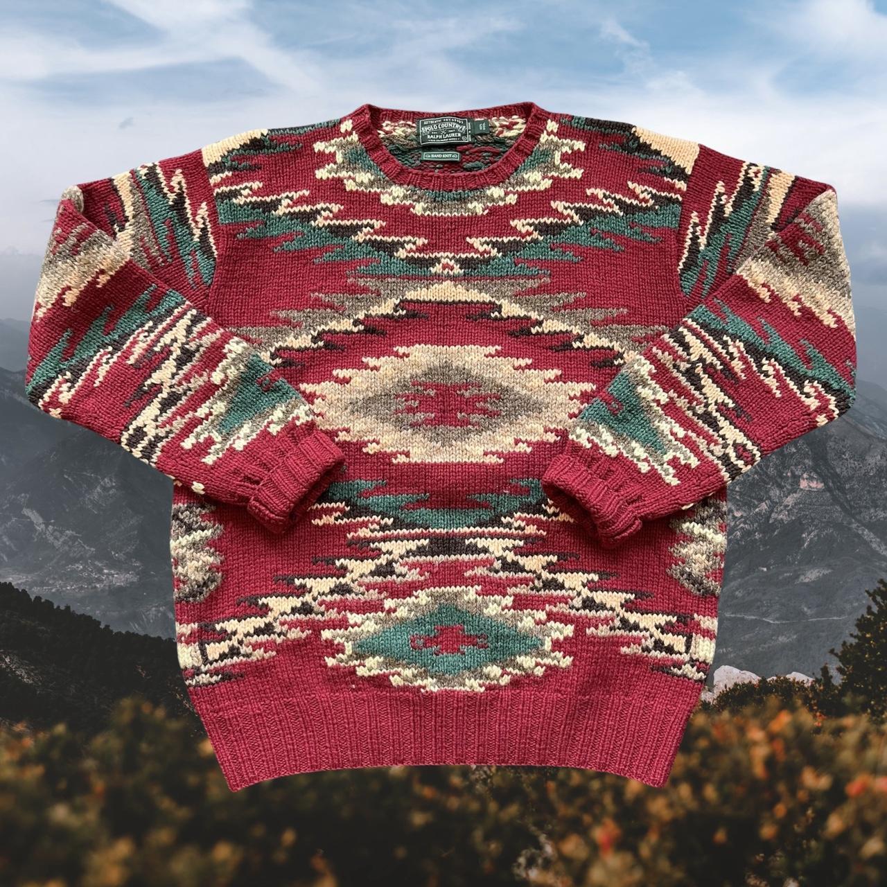 ◼️ Vintage Polo Country Ralph Lauren Southwester Aztec Knitted Wool Sweater