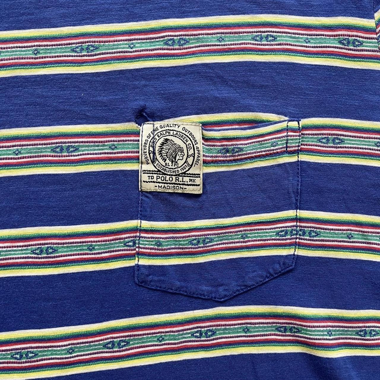 ◼️ Vintage Polo Ralph Lauren Chief Head Striped T Shirt