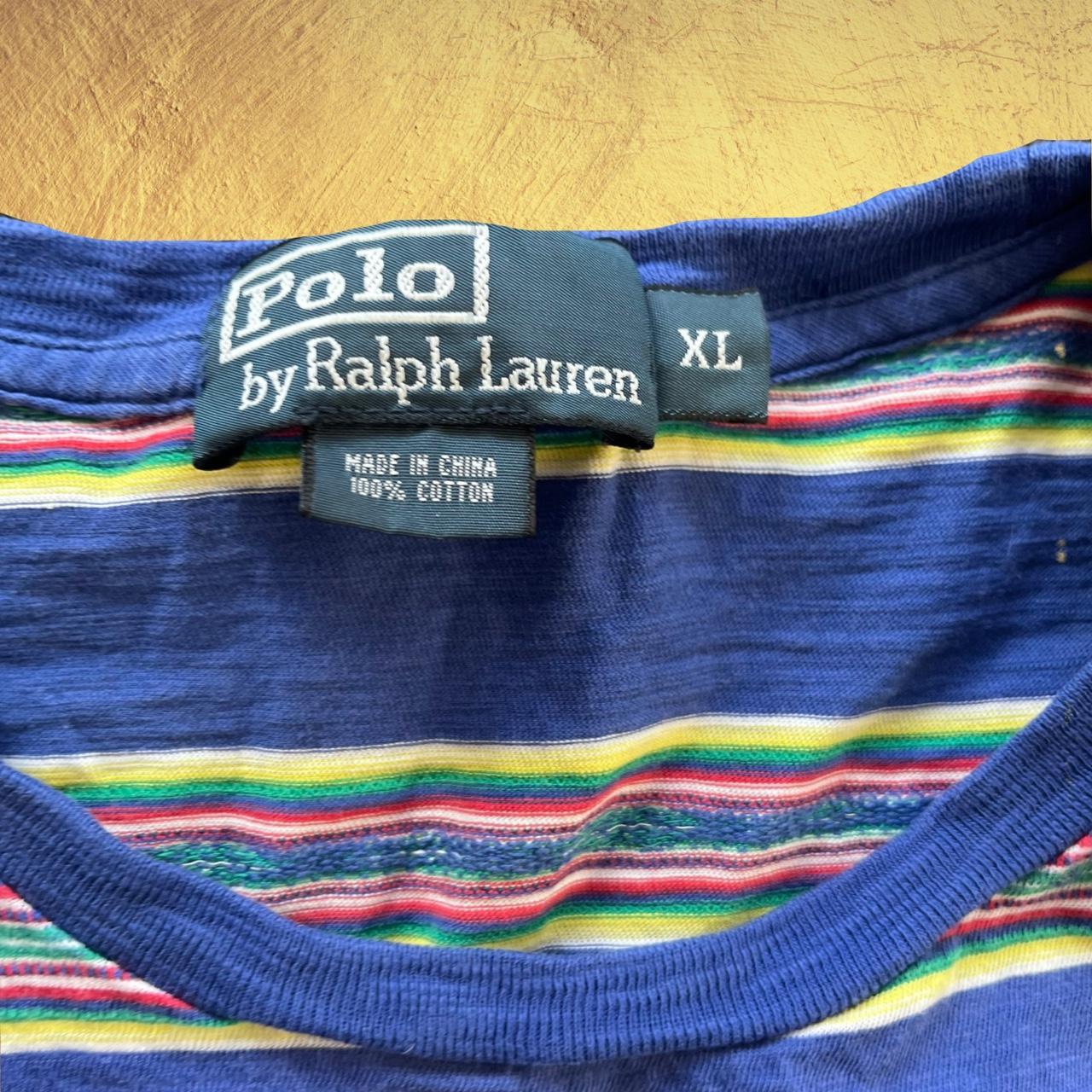 ◼️ Vintage Polo Ralph Stripe Aztec Chief T Shirt