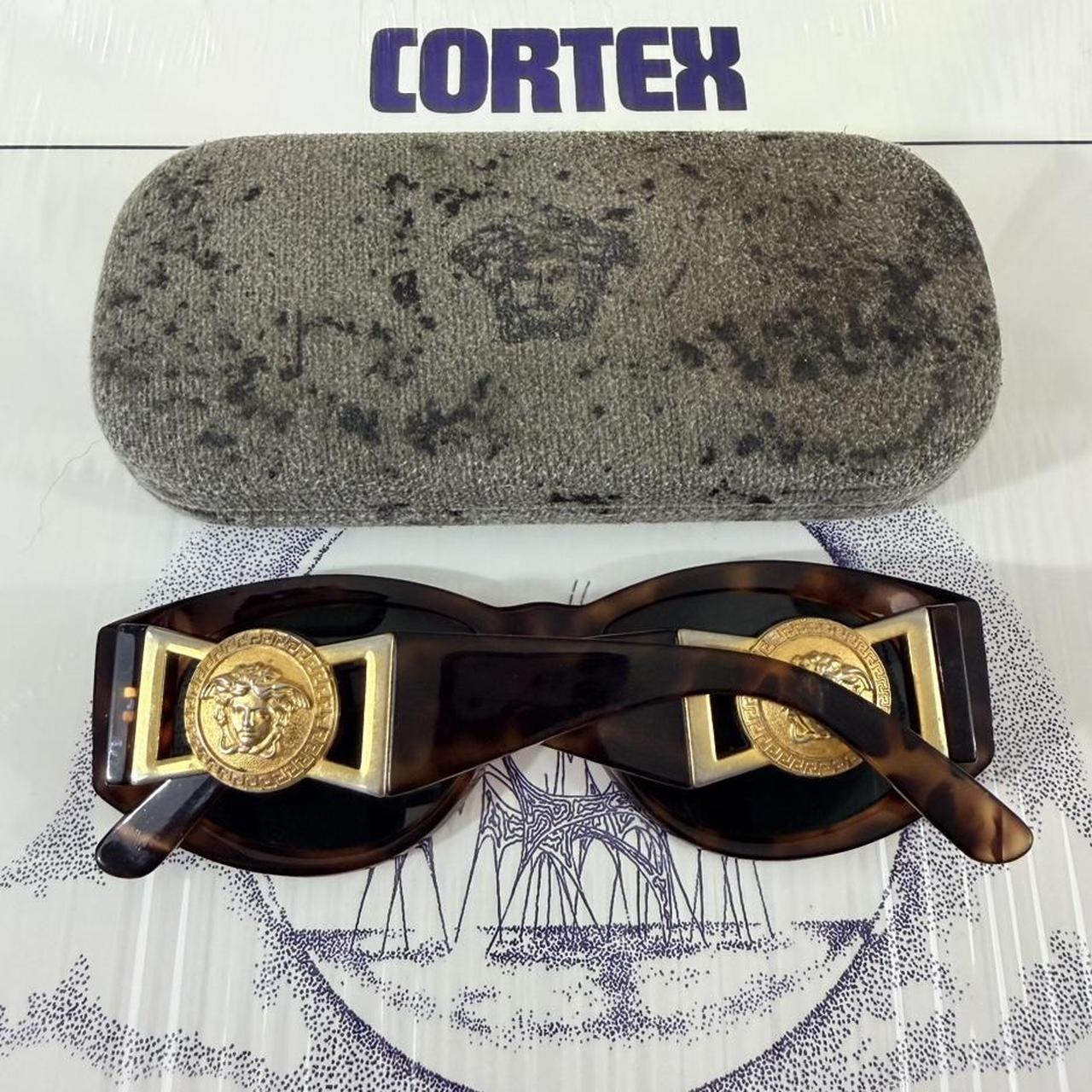 ◼️ Vintage Versace Medusa Head Gold Brown Tortoise Shell Unisex Sunglasses