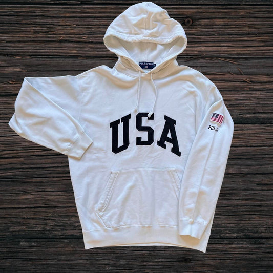 ◼️ Vintage Polo Ralph Lauren USA Spellout Hoodie