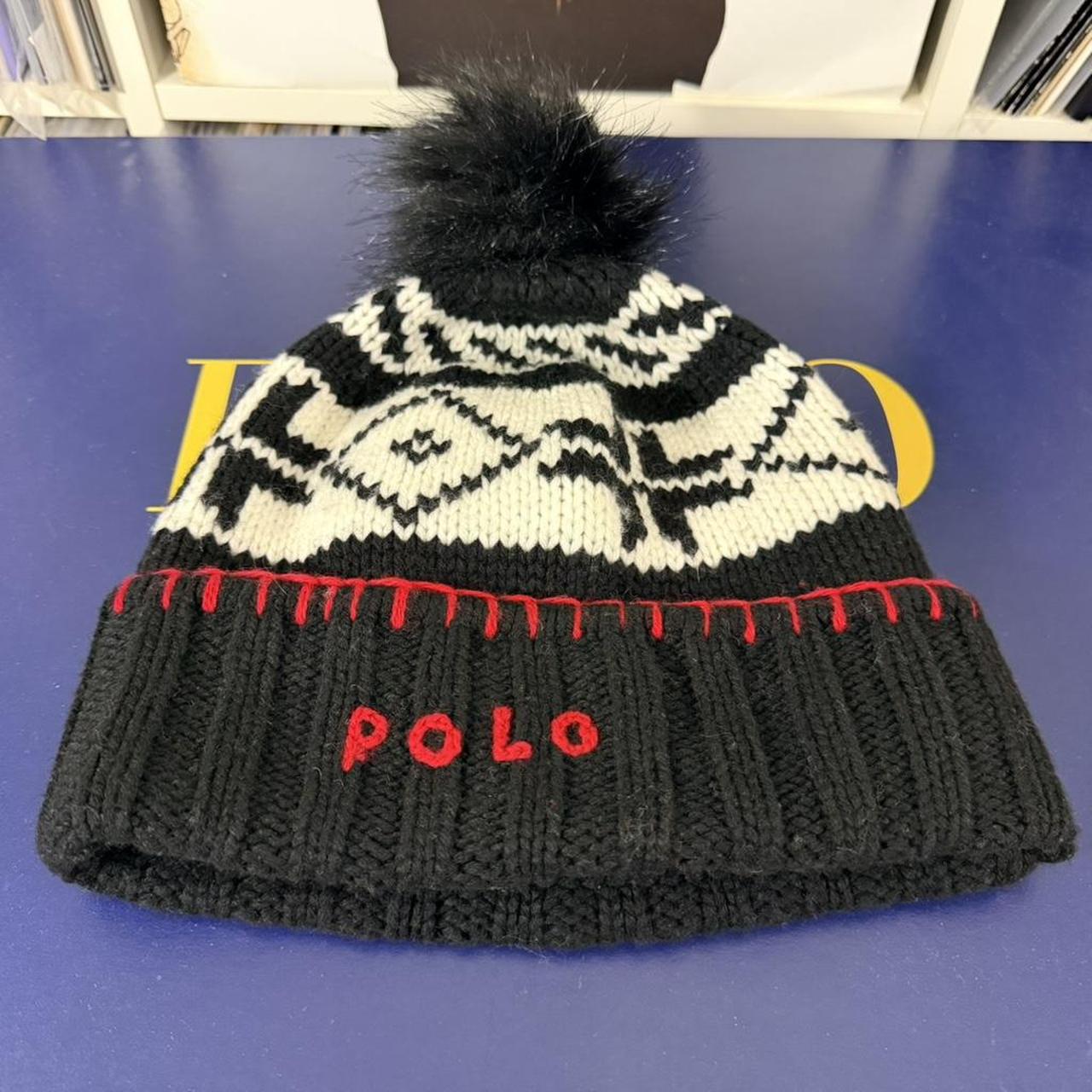 ◼️Polo Ralph Lauren Bobble Pattern Beanie Hat