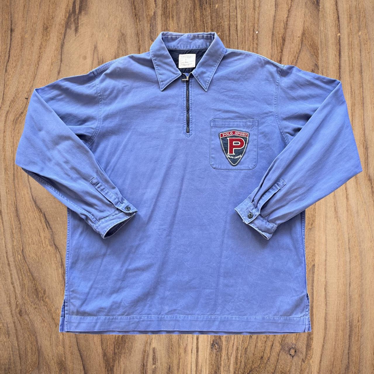 ◼️ Vintage Polo Ralph Lauren Police Badge Quarter Zip Shirt Jacket