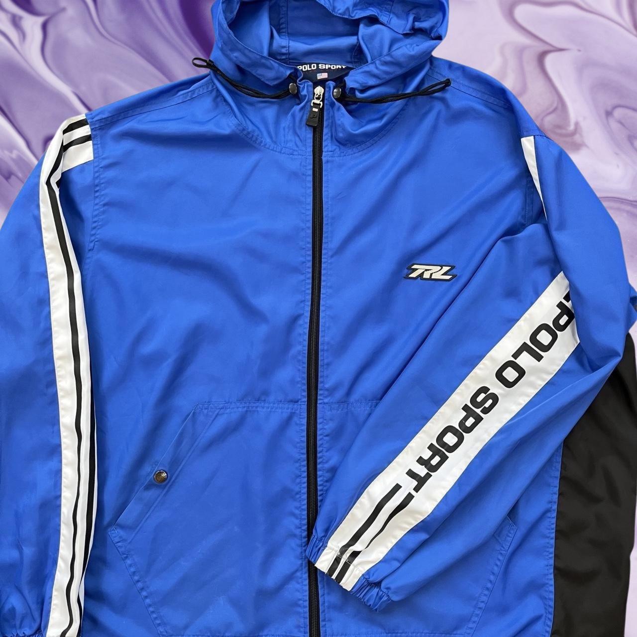 ◼️ Vintage Polo Sport Ralph Lauren Spellout Windbreaker Hooded Jacket 90s