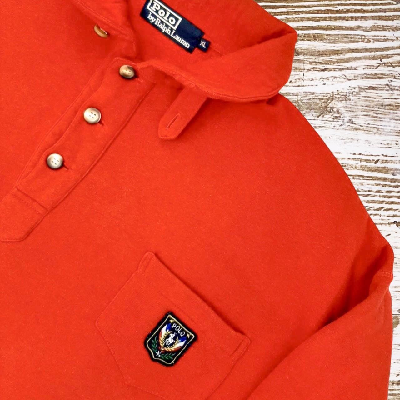 ◼️ Vintage Polo Ralph Lauren Classic Uni Crest Logo Quarter Button Sweater Sweatshirt Jumper Pullove