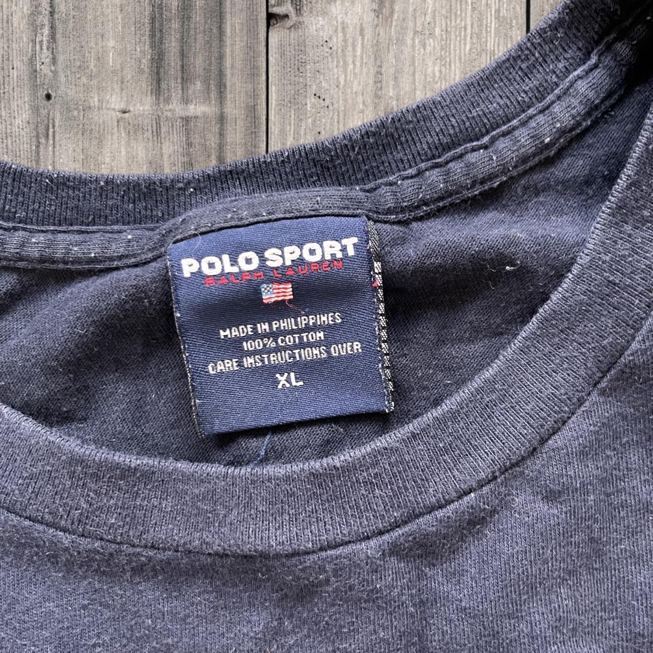 ◼️ Vintage Polo Sport Ralph Lauren Long Sleeved T Shirt Tee Dark Navy