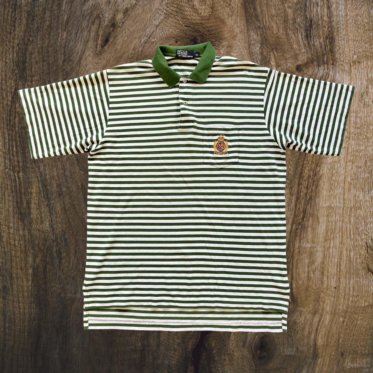 Vintage Polo Ralph Lauren Crest Stripe Short Sleeved Polo Shirt