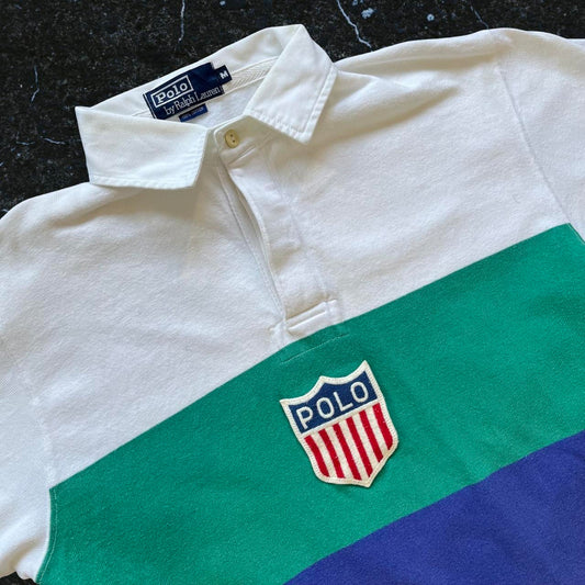 ◼️ Vintage Rare Polo Ralph Lauren K Swiss Polo Shirt