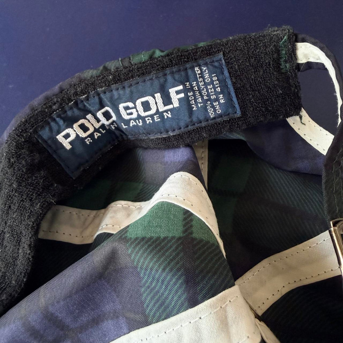 ◼️ Vintage Polo Golf Ralph Lauren Spellout Tartan Checkered Strap Back Cap