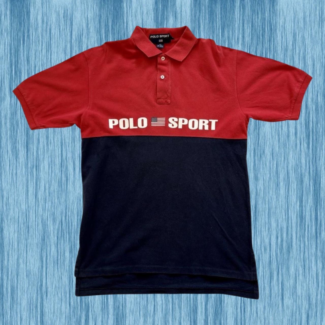 ◼️ Vintage Polo Sport Ralph Lauren Spellout Shirt Colourblock 90s