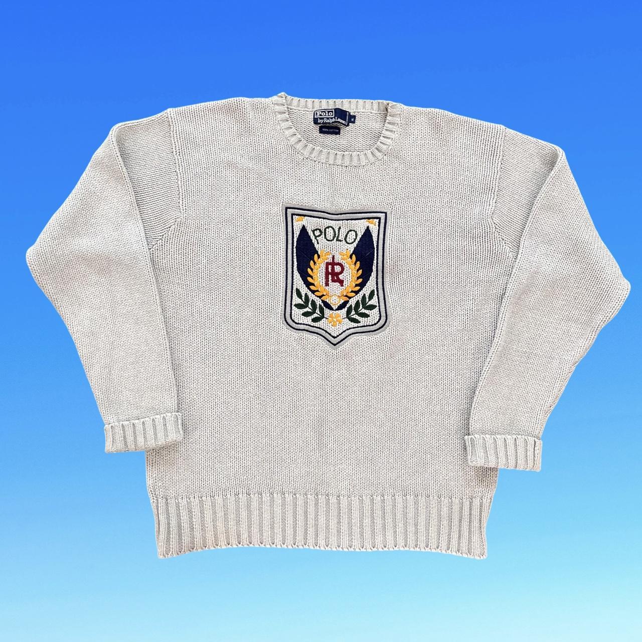 ◼️ Vintage Rare OG Polo Ralph Lauren Uni Crest Knitted Wool Sweater